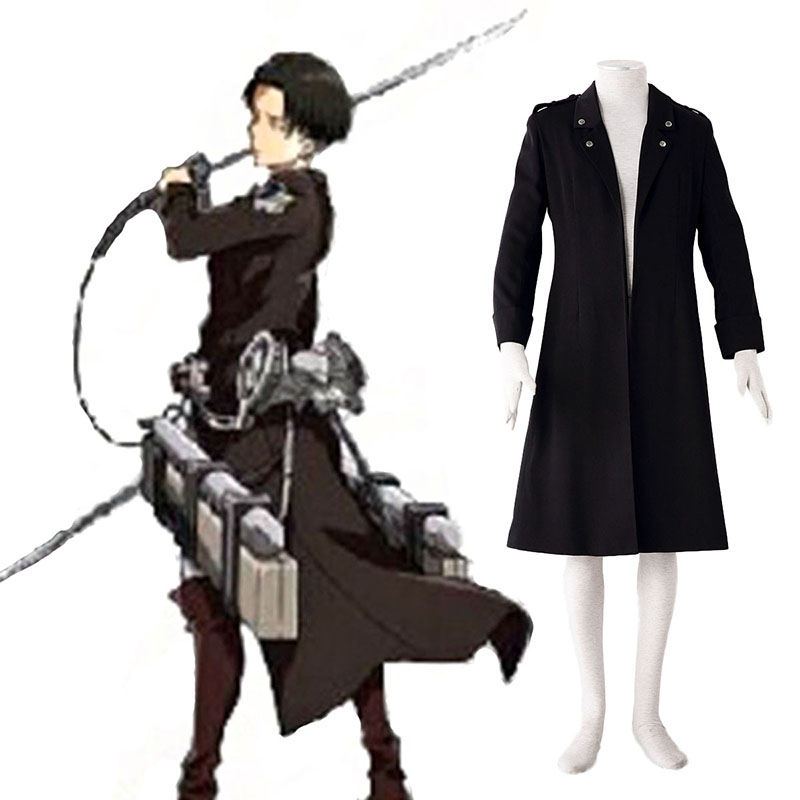 Attack on Titan Levi Black Anime Cosplay Costumes Outfit